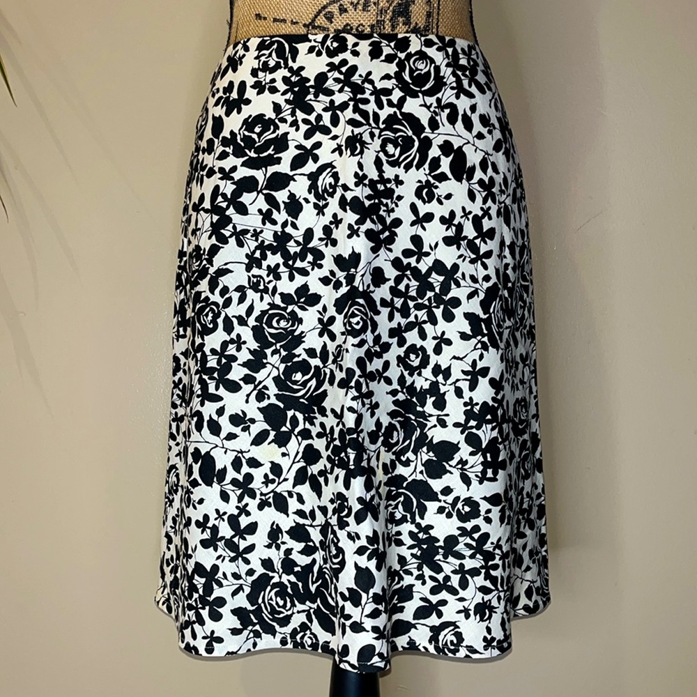 Y2K Ann Taylor LOFT Floral A line Linen Skirt